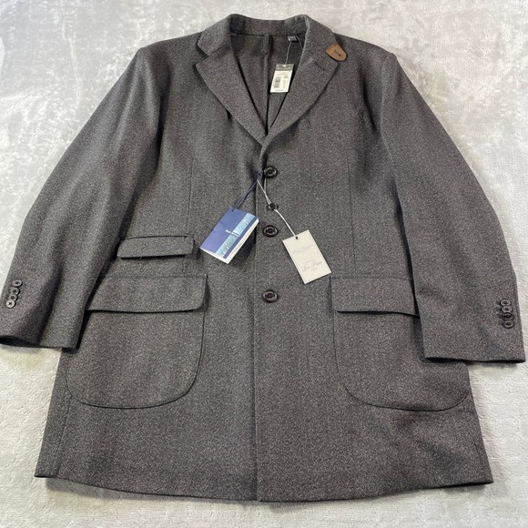 Daniel Cremieux Other - Loro Piana Daniel Cremieux Coat‎ Men XXL Wool Rain System Herringbone Italy